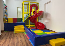 Indoor play area with slide and soft-play blocks at Mrs Reena's Cocoon Play School, Moulivakkam, Porur